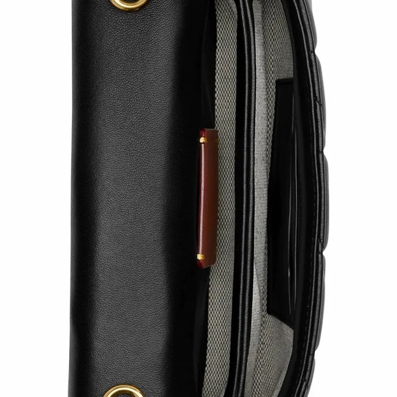 Coach Quilted Pillow Leather Tabby Wristlet w/ Chain Crossbody Bag Brown CP018 - Picture 3 of 12